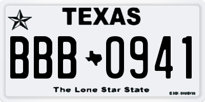 TX license plate BBB0941