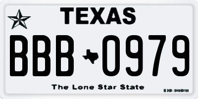 TX license plate BBB0979