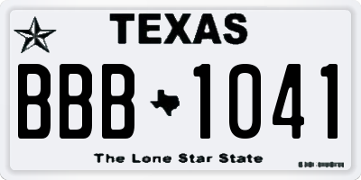 TX license plate BBB1041