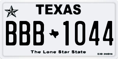 TX license plate BBB1044