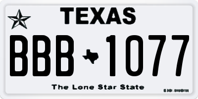 TX license plate BBB1077