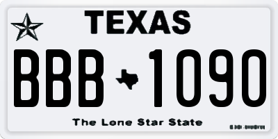 TX license plate BBB1090