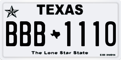 TX license plate BBB1110