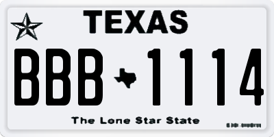 TX license plate BBB1114