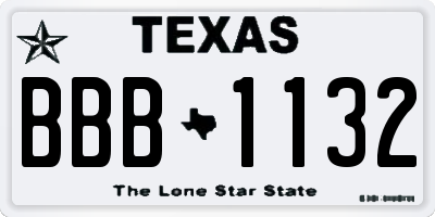 TX license plate BBB1132