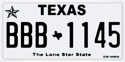 TX license plate BBB1145