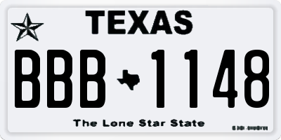 TX license plate BBB1148