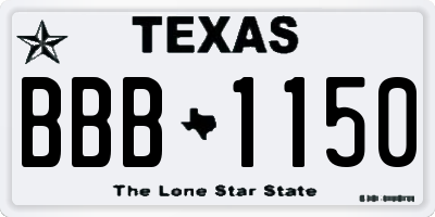 TX license plate BBB1150