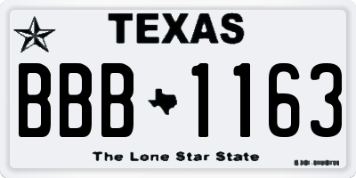 TX license plate BBB1163
