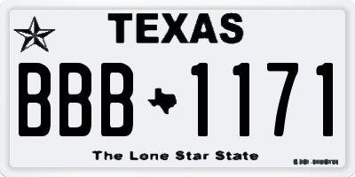 TX license plate BBB1171