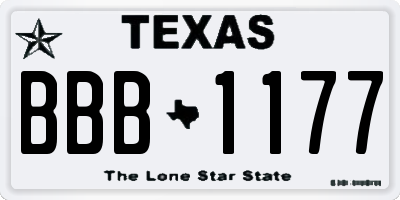 TX license plate BBB1177