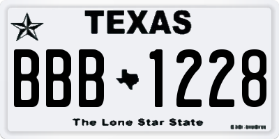 TX license plate BBB1228