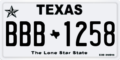 TX license plate BBB1258