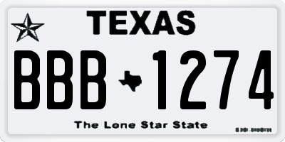 TX license plate BBB1274