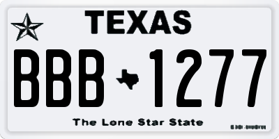 TX license plate BBB1277