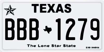 TX license plate BBB1279