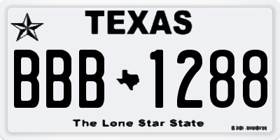 TX license plate BBB1288