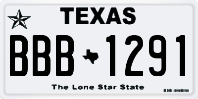 TX license plate BBB1291