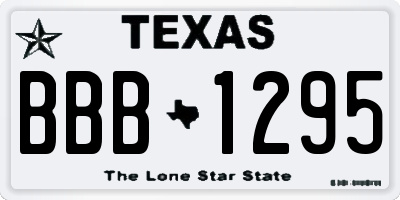 TX license plate BBB1295