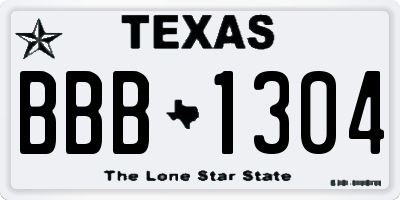 TX license plate BBB1304