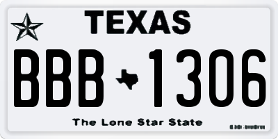 TX license plate BBB1306