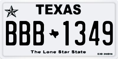 TX license plate BBB1349