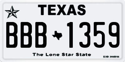 TX license plate BBB1359