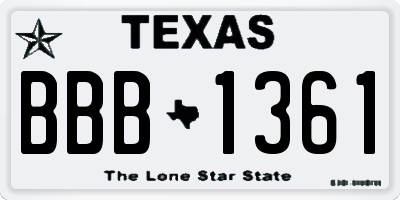 TX license plate BBB1361