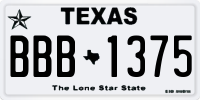 TX license plate BBB1375