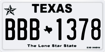 TX license plate BBB1378