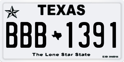 TX license plate BBB1391
