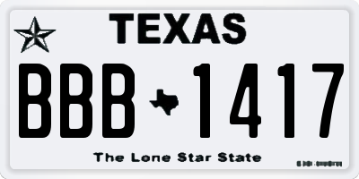 TX license plate BBB1417