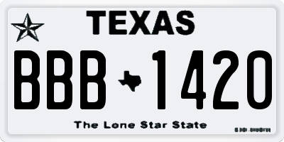 TX license plate BBB1420
