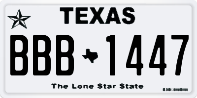 TX license plate BBB1447