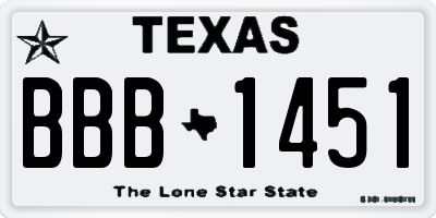 TX license plate BBB1451