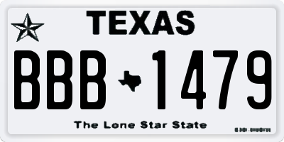 TX license plate BBB1479