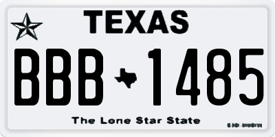 TX license plate BBB1485