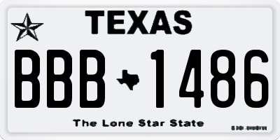 TX license plate BBB1486