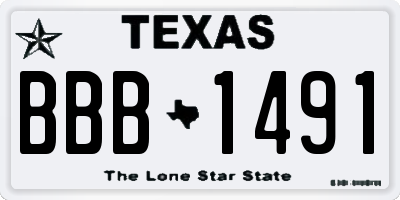TX license plate BBB1491