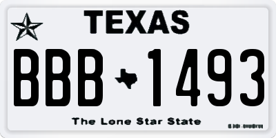 TX license plate BBB1493