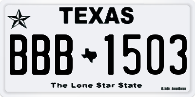 TX license plate BBB1503