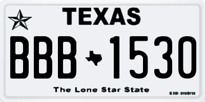 TX license plate BBB1530