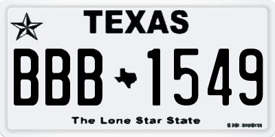 TX license plate BBB1549