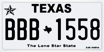 TX license plate BBB1558