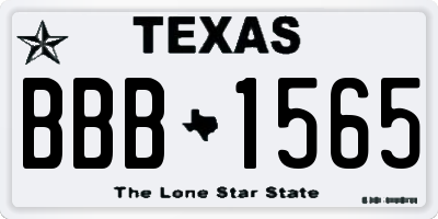 TX license plate BBB1565