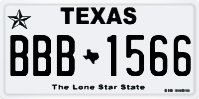 TX license plate BBB1566