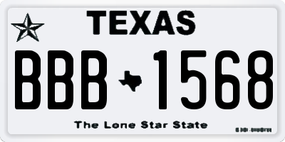 TX license plate BBB1568