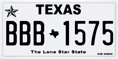 TX license plate BBB1575