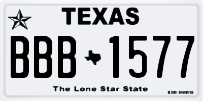 TX license plate BBB1577