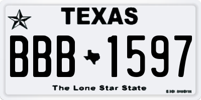 TX license plate BBB1597